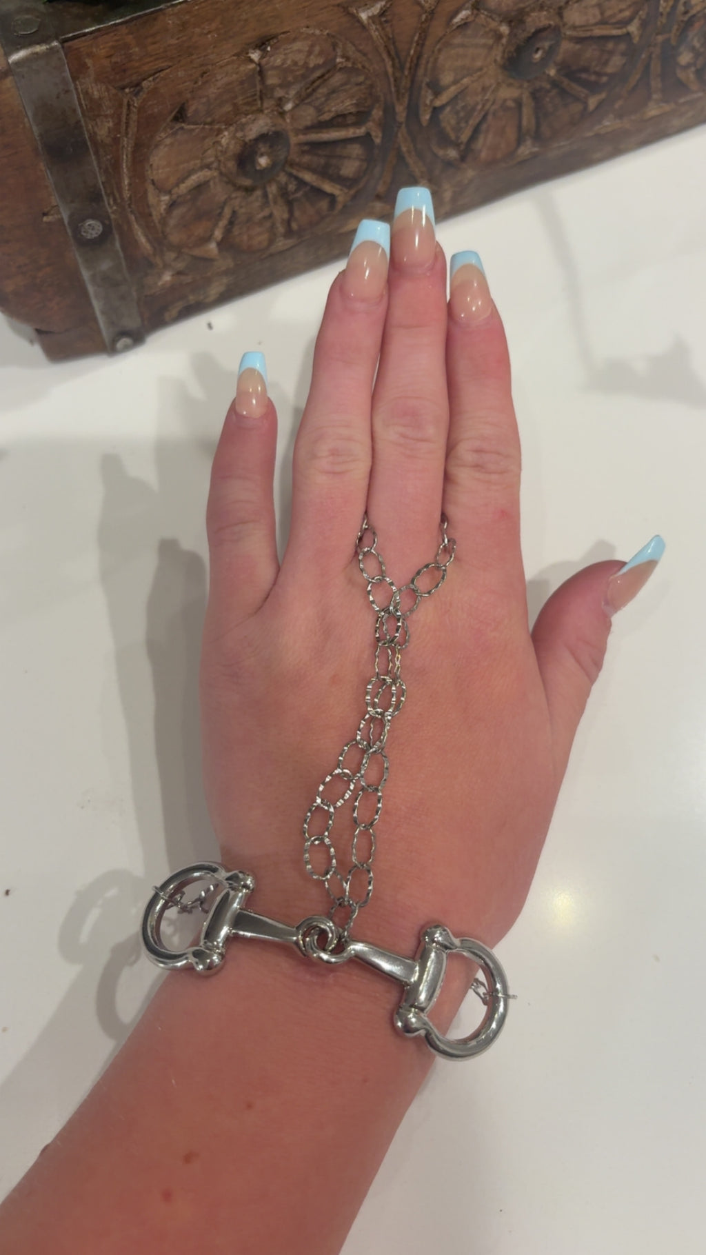Sterling Snaffle Hand Chain