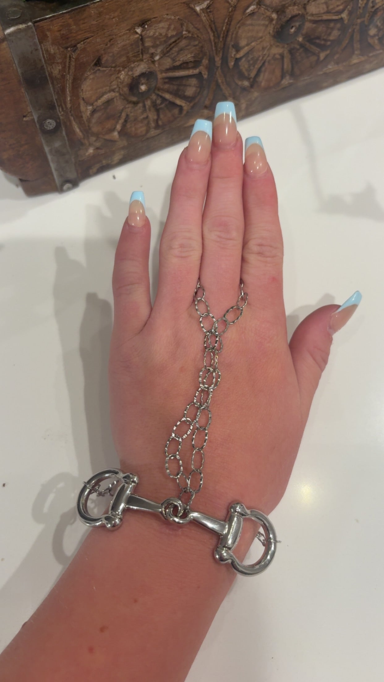 Sterling Snaffle Hand Chain