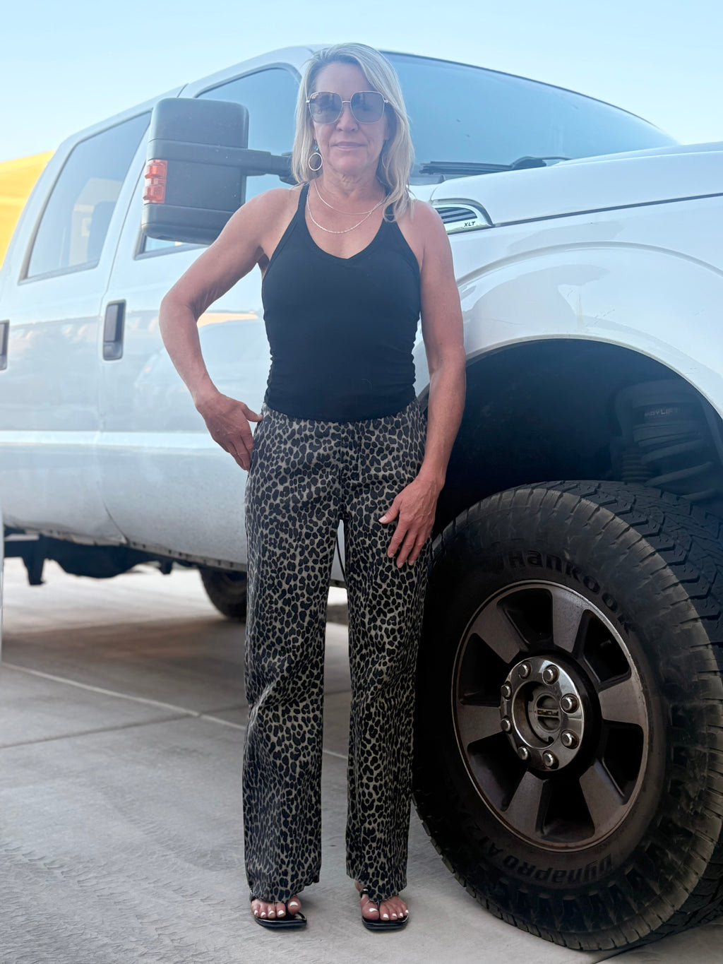 Leopard Wide Leg Jeans