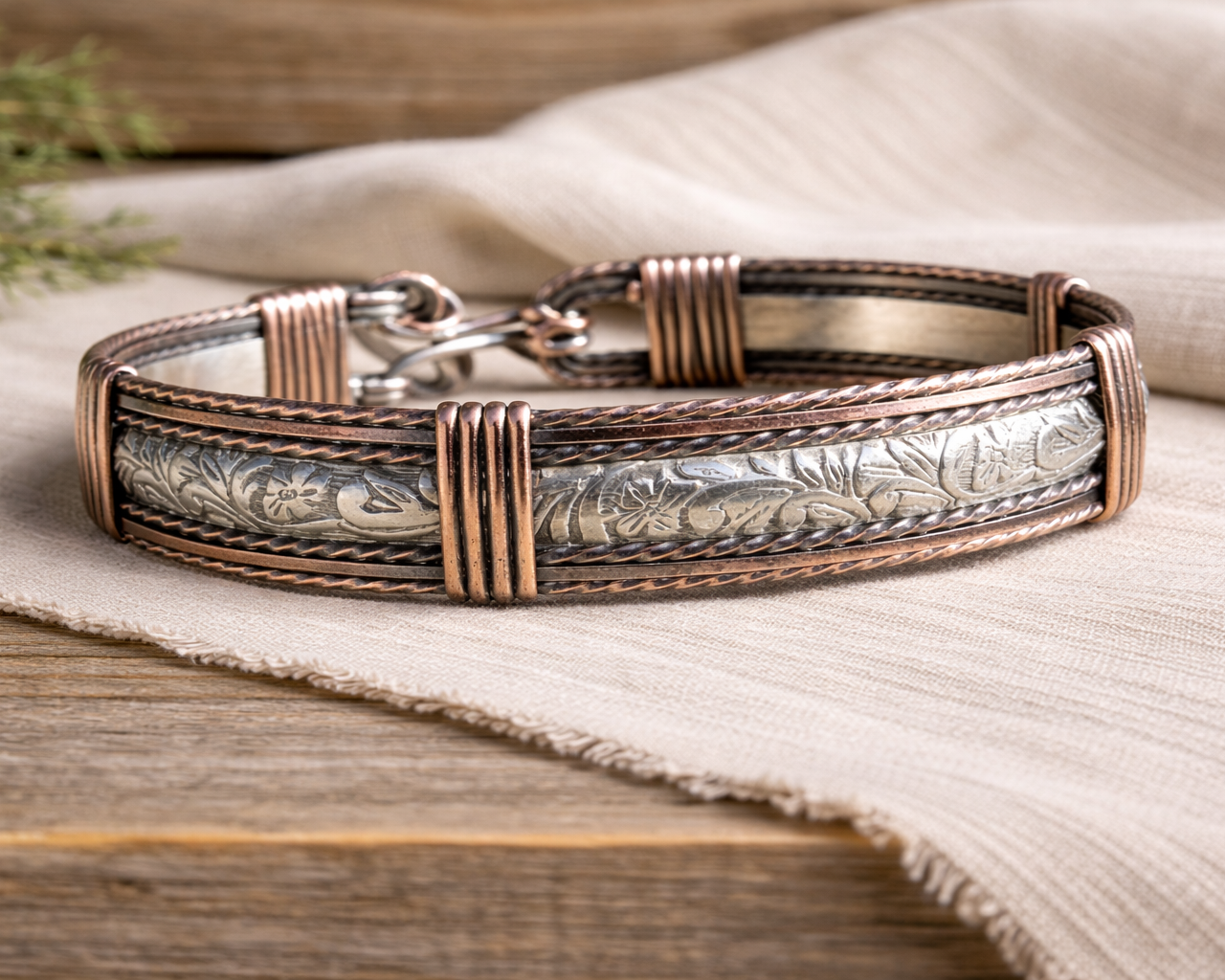 Copper & Sterling Cuff