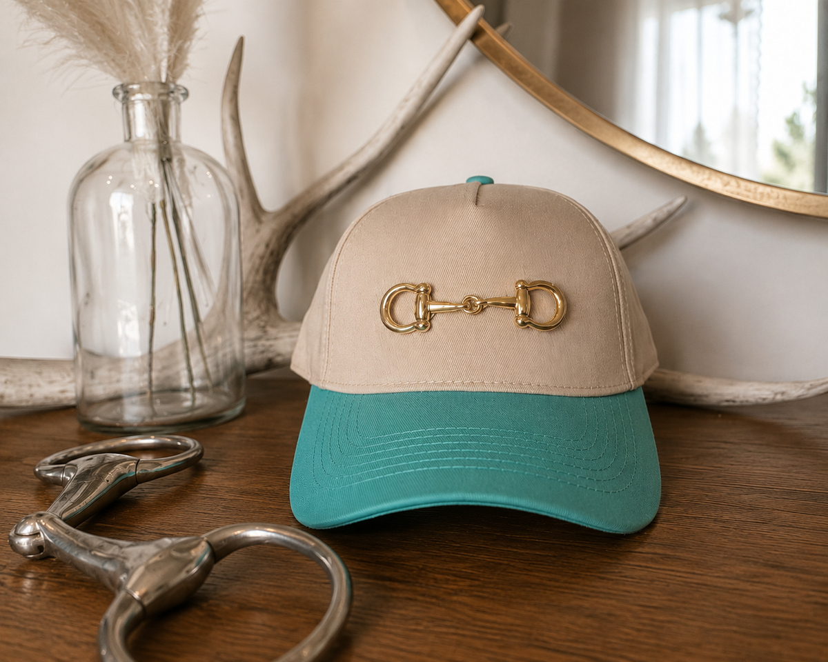 Gold & Turquoise Snaffle Cap